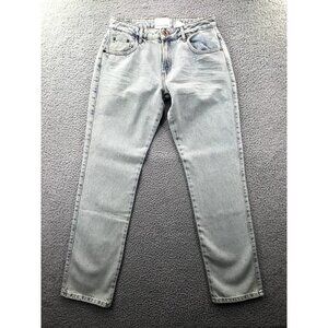 ONE TEASPOON Womens 28 Low Rise Trucker Jeans Light Kansas Acid Blue Wash NWOT